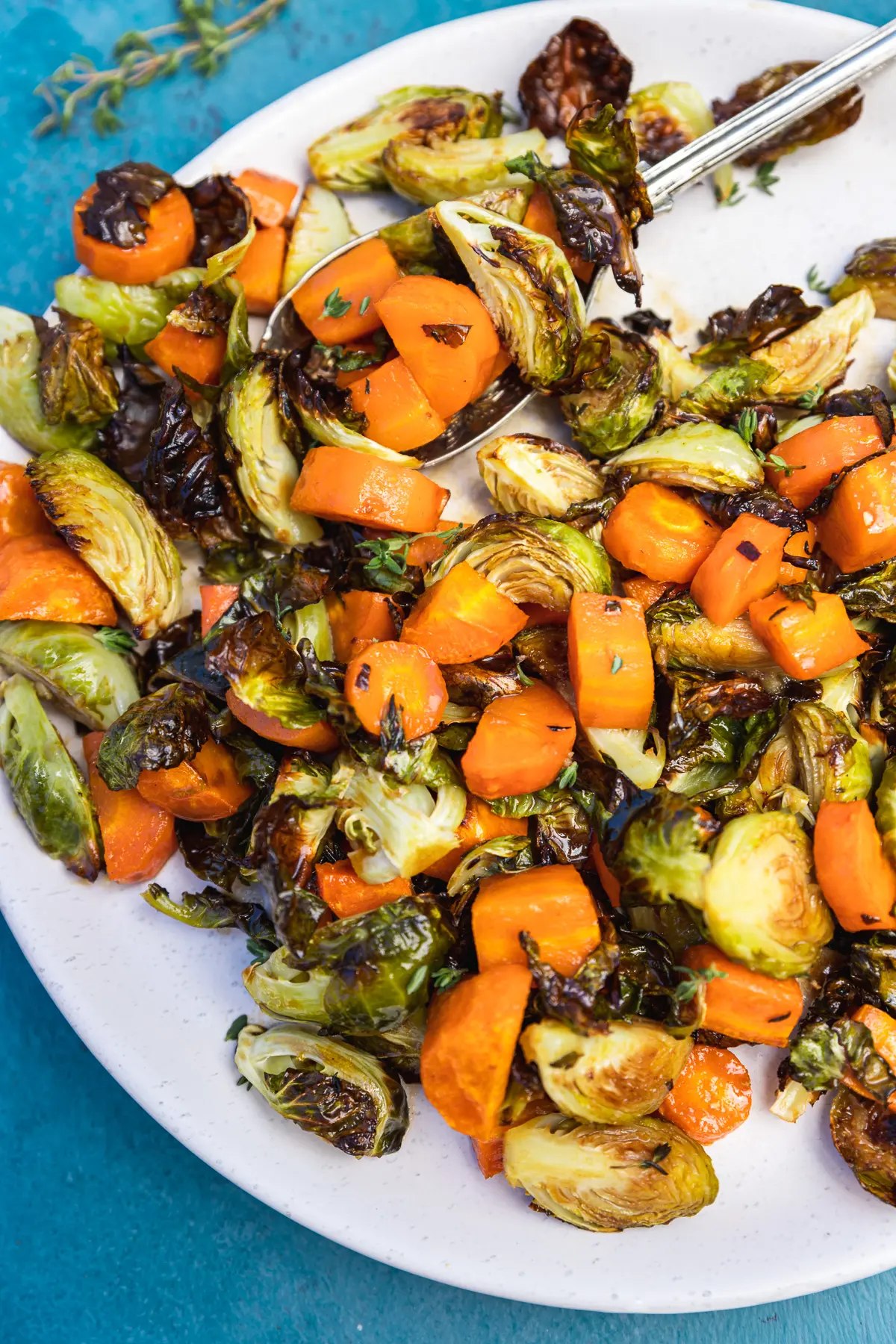 roasted brussel sprouts and carrots